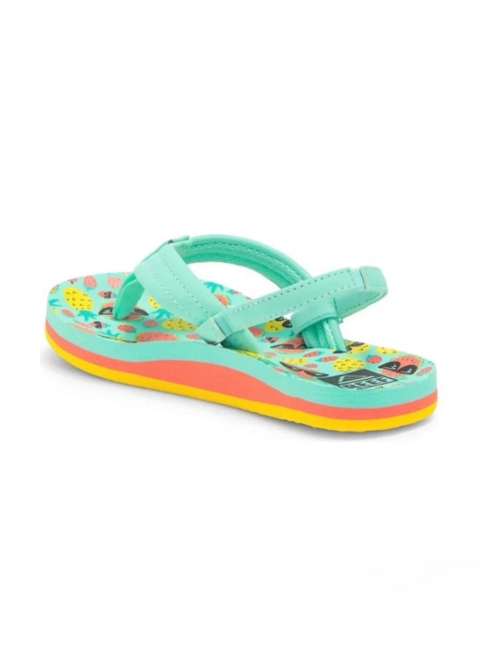 REEF Ahi Toddler Little Girls Sandals, Teal/Yellow size 13